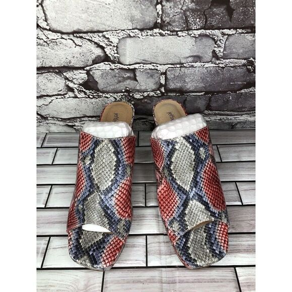 Jeffrey Campbell Pilar-2 Pink Red Platform Python Leather Sandals Women Sz 8.5M - Picture 16 of 16